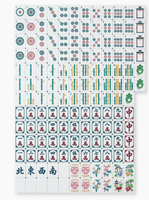 Table de jeu de Mahjong américain moderne en acrylique cristallin poli bleu lac, jeu de société pour rassemblements intérieurs, tuiles de jeu