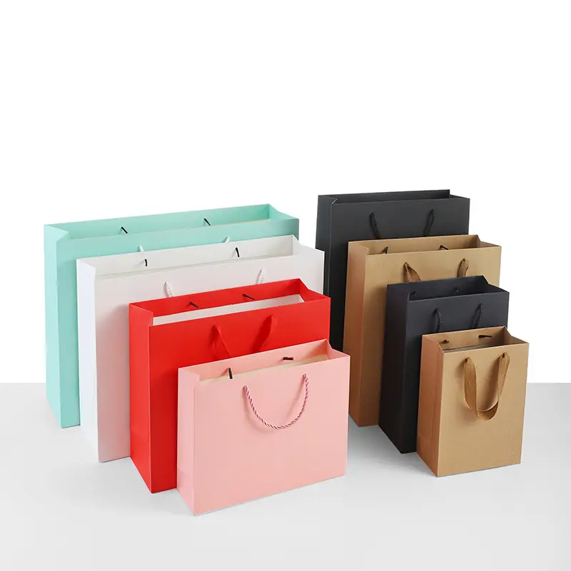 Пользовательские логотип Роскошная подарочная упаковка белый картон повторно используемые бумажные сумки для покупок крафт-бумага сумки для покупок
