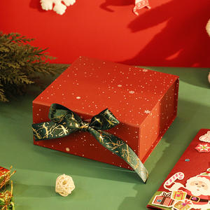 Scatola regalo regalo di natale all'ingrosso scatola regalo di natale imballaggio nastro di decorazione di natale magnetico pieghevole scatola di imballaggio di carta - Product Image 6