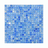 Mosaïque de carreaux de piscine 3D en forme de cube bleu, mini diamant, Honeyberry, liquidation, 30 x 30 mm, brillant
