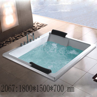 Baignoires Spa AOWO avec Douche Portable, Baignoire Balnéo en Acrylique, Hydromassage Face à Face, Jacuzzi, Bain à Remous