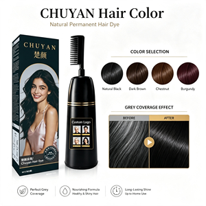 ยาย้อมผมจากพืช CHUYAN สีติดทนนาน ปราศจากแอมโมเนีย สำหรับร้านเสริมสวย ได้รับการรับรองมาตรฐาน ISO GMPC พร้อมจัดส่ง - Product Image 1