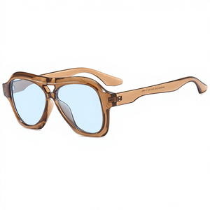 Lunettes de soleil carrées pour femmes Kedun à double barre et grande monture, protection UV400, nouvelle collection 2024, style rétro européen et américain, tendance Instagram - Product Image 6