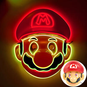 <span class=keywords><strong>Mario</strong></span> personnalisé pour <span class=keywords><strong>Super</strong></span> <span class=keywords><strong>Mario</strong></span> LED lumière froide <span class=keywords><strong>masque</strong></span> lumineux dessin animé Animation mascarade fête Performance EL - Product Image 3