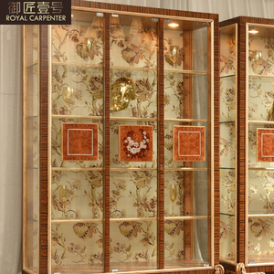 French Style Solid <b>Wood</b> Wine Cabinet Three-door European <b>Storage</b> for Villa Dining Room <b>Racks</b> Dj-9829 Solid <b>Wood</b> Wine Cabinet - Product Image 5