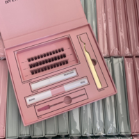 Private Label Faux Vison Diy Lashes Extensions Kit Fournitures Cachemire Fluffy Cluster Lashes Kit En Gros