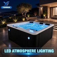 Vente en gros d'usine - Baignoire à remous autoportante en acrylique pour 5 personnes, homologuée CE, hydrothérapie, spa extérieur, capacité de plus de 60 gallons