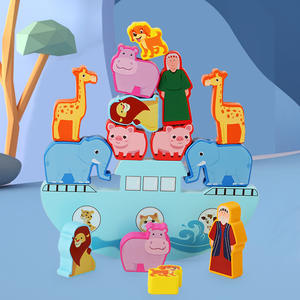 2023 haute qualité en bois Animal Balance blocs jeux de société jouet Animal éducatif empilage haut bloc de construction jouet en bois - Product Image 3