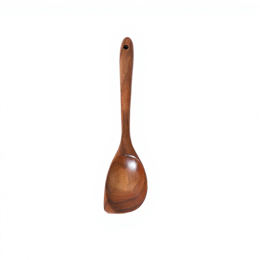 Cuillère d'angle à long manche en bois de teck
