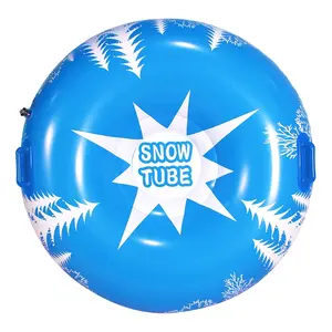 经典蓝色冬季运动户外充气聚氯乙烯重型雪管带手柄家庭成人儿童雪雪橇