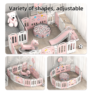 <span class=keywords><strong>Corralito</strong></span> Moderno Económico para Interiores y Exteriores, Combinación de Valla de Plástico HDPE con Tobogán y Columpio para Bebés y Niños Pequeños - Product Image 2