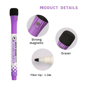 Non Toxic Erasable Fine Tip 8 Colors Glitter Whiteboard Marker with Magnet - Product Image 3