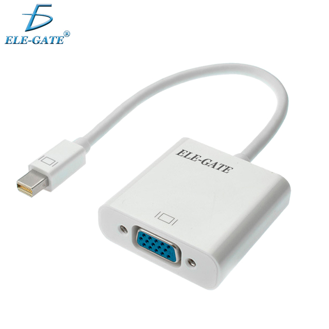 ELE-GATE Mini DisplayPort To VGA Converter Adapter For Laptop Computer Monitor Display