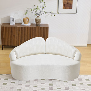 Curved Convertible Two-seater <b>Sofa</b> Fully Compressed Design for Living Room & <b>Hotel</b> Use Adjustable Height Removable Backrest - Product Image 5