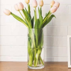 Vases à fleurs en acrylique transparent sur table, cylindre de boîte d'alimentation pour fleurs, porte-stylo avec impression Logo - Product Image 1