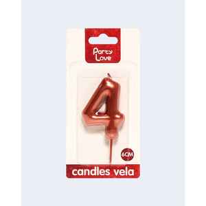 Vela Decorativa para Pastel de Cumpleaños con Número 4 de 6 cm - Product Image 2