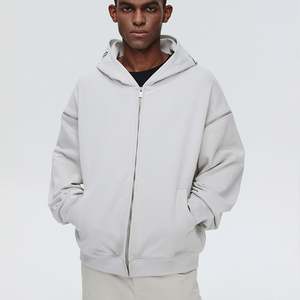 Sudadera con capucha gráfica y cremallera de peso pesado para hombre, ropa de calle de alta calidad para invierno, diseño de bordado, ropa de diseñador teñida lisa - Product Image 3