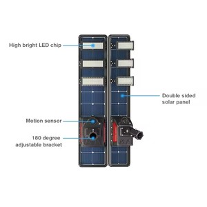 Lampadaire solaire LED extérieur tout-en-un 10000LM à 20000LM pour projets routiers, avec batterie intégrée 200AH - Product Image 2