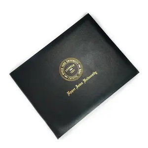 OEM New Design Custom Logo A4 Leather Graduation Diploma Cover File Certificate Folder Holder