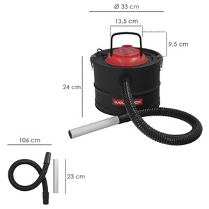 Aspirapolvere Wolfpack per cenere, 1200 Watt, 15 Litri - Product Image 2