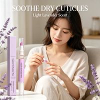 Stylo poussoir à huile pour cuticules, parfum lavande, double embout 2-en-1, soin des ongles, hydratant, traitement des cuticules, outil de manucure portable