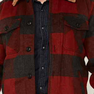 Хит продаж, популярная Хлопковая мужская плотная фланелевая куртка с логотипом на заказ - Product Image 5