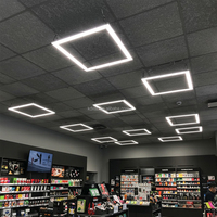 Plafonnier décoratif carré à LED, cadre à 4 barres, 3 options CCT 3000K 4000K 6500K, éclairage à économie d'énergie