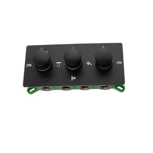 Robinet mitigeur tout cuivre 4 fonctions pré-installé avec bouton de commande eau chaude/froide et pommeau de douche pour baignoire et douche - Product Image 3