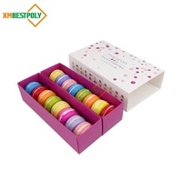 Boîte cadeau en papier personnalisée pour macarons et biscuits de pâtisserie, avec tiroir coulissant