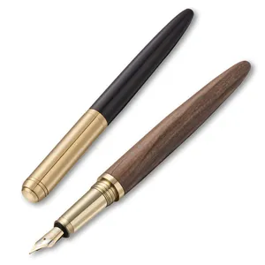 New promotional product luxury handmade wooden pen Chinese non-toxic wooden pen with brass pen