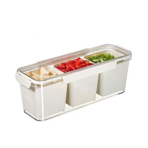 กล่องเก็บเครื่องเทศในครัวพร้อมฝาปิดสำหรับใช้ในบ้าน ภาชนะพลาสติกเกรดอาหารทรงแปดเหลี่ยมแบบมีรูระบายน้ำ รุ่น BK8821/8822 - Product Image 5