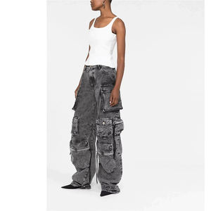 <span class=keywords><strong>กางเกง</strong></span>ยีนส์เอว<span class=keywords><strong>สูง</strong></span>สำหรับผู้หญิง<span class=keywords><strong>กางเกง</strong></span>คาร์โก้เอว<span class=keywords><strong>สูง</strong></span>แบบลำลองผ้าเดนิมผ้าฝ้ายทอลายทแยงสไตล์วินเทจสำหรับนักเรียน Y2k ใหม่ - Product Image 2