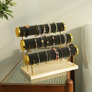 Soporte de almacenamiento de reloj de terciopelo de 3 niveles de gama alta, nuevo contenedor de joyería con Collar, accesorios para pies, pulsera, accesorios de exhibición - Product Image 5