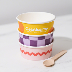 Vaso de papel desechable Contenedores de helado Vaso de papel Gelato con tapa Logotipo impreso personalizado Papel Embalaje de yogur congelado - Product Image 5