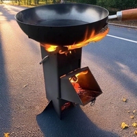 Réchaud de camping pliable en acier inoxydable, multi-combustibles, étanche, portable, pour la randonnée et les barbecues