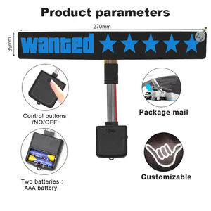 مبيعات مباشرة ليد ملصقات مضيئة للسيارة مطلوبة خمس-مدببة ستار ال ضوء بارد ملصقات سيارة نافذة السيارة زخرفة مضيئة - Product Image 2