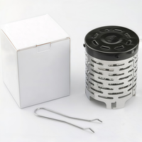 Poêle de camping portable en acier inoxydable avec couvercle chauffant, mini chauffage infrarouge pour équipement de survie hivernal