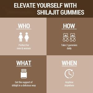Paquete de botella pura de etiqueta privada OEM, gomitas de Shilajit naturales orgánicas sin adición para el cuidado de la salud - Product Image 5