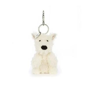 Porte-clés en peluche chien <span class=keywords><strong>Westie</strong></span> brodé, Terrier blanc moelleux, pendentif animal en peluche doux, rembourrage en coton PP, réconfortant, emballé sous vide - Product Image 6