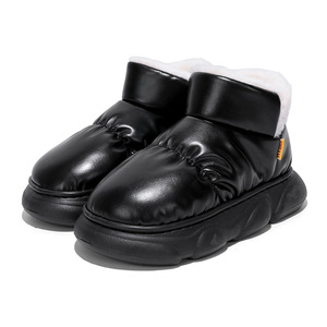 Bottes de neige pour hommes, bottines d'hiver en cuir véritable, doublure en fourrure, semelle extérieure en caoutchouc antidérapante, semelle intermédiaire en EVA, bout rond, chaudes - Product Image 2