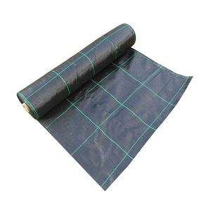 Plastic weed barrier pad for agricultural supplies