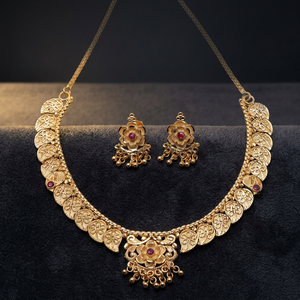 Wholesale Fashion 14K 18K 24K Gold Filled Jewelry, Forming Necklaces, Traditional Floral Design Jewelry, Brass Gold Jewelry Set. - Product Image 3