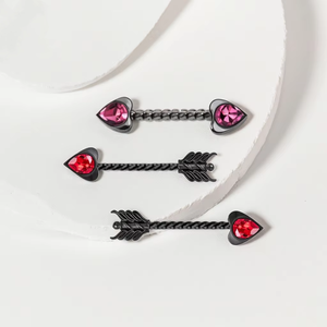Xinfocus joyería del cuerpo circón <span class=keywords><strong>flecha</strong></span> pezón Barbell anillo Acero quirúrgico negro corazón pezón <span class=keywords><strong>Piercing</strong></span> moda <span class=keywords><strong>Piercing</strong></span> - Product Image 2
