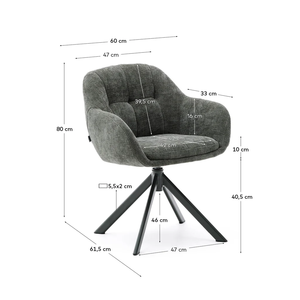<span class=keywords><strong>Fauteuil</strong></span> de <span class=keywords><strong>salle</strong></span> <span class=keywords><strong>à</strong></span> <span class=keywords><strong>manger</strong></span> de designer moderne pivotant <span class=keywords><strong>à</strong></span> 360 degrés chaise en tissu de luxe pour café et restaurant - Product Image 6
