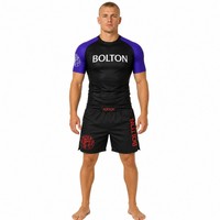 Ensemble de combat MMA No-Gi BJJ personnalisé par sublimation, Rashguard de compression et short de grappling, uniforme d'entraînement à séchage rapide