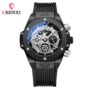 Reloj Cronógrafo Luminoso CHENXI 949 con Remaches Geométricos, Fase Lunar y Multifunción, Reloj de Pulsera de Cuarzo para Hombre para el Mercado Internacional - Product Image 5