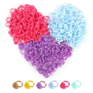Wholesale Glue Holder Blooming Cup Glue Rings Eyelash Extension Tools Heart Shaped Private Label Lash Glue Rings