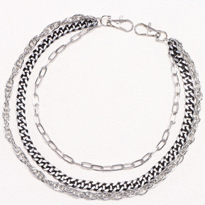 โซ่คาดเอวโลหะหลายชั้นแบบยูนิเซ็กซ์ โลหะผสมสังกะสี สไตล์ฮิปฮอป สำหรับใส่กับกางเกงยีนส์ ใช้ได้ทุกวัน - Product Image 2