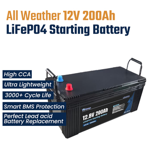 1500CCA 高性能锂电启动电池12V 200Ah：深度放电保护、紧急启动、蓝牙监控 - Product Image 1