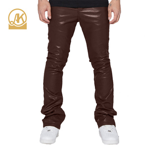 <span class=keywords><strong>Pantaloni</strong></span> Casual da uomo Vintage in <span class=keywords><strong>pelle</strong></span> Cargo <span class=keywords><strong>pantaloni</strong></span> larghi svasati autunno stile funzionale taglie forti antirughe con vestibilità ampia - Product Image 3